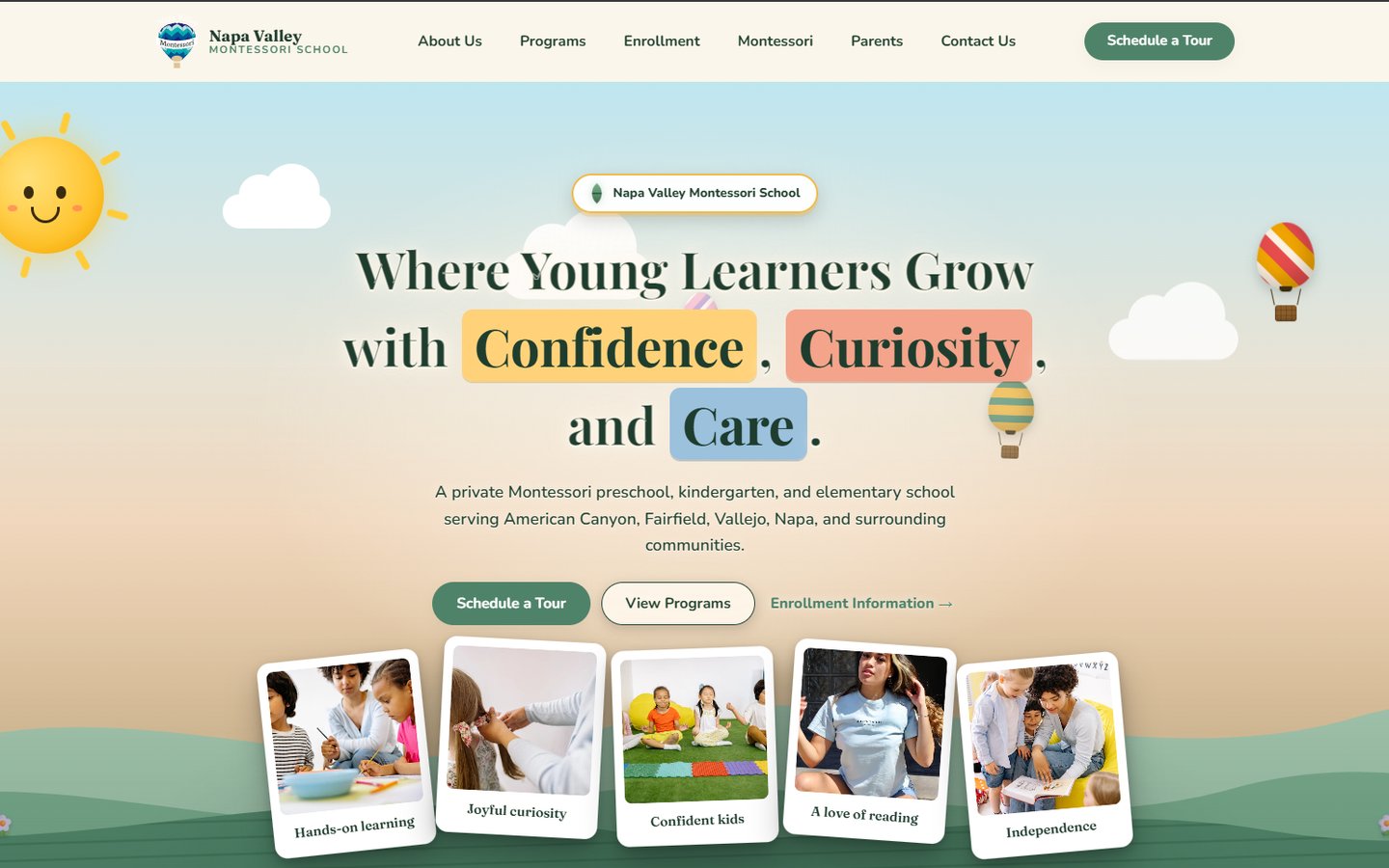 Napa Valley Montessori — after redesign
