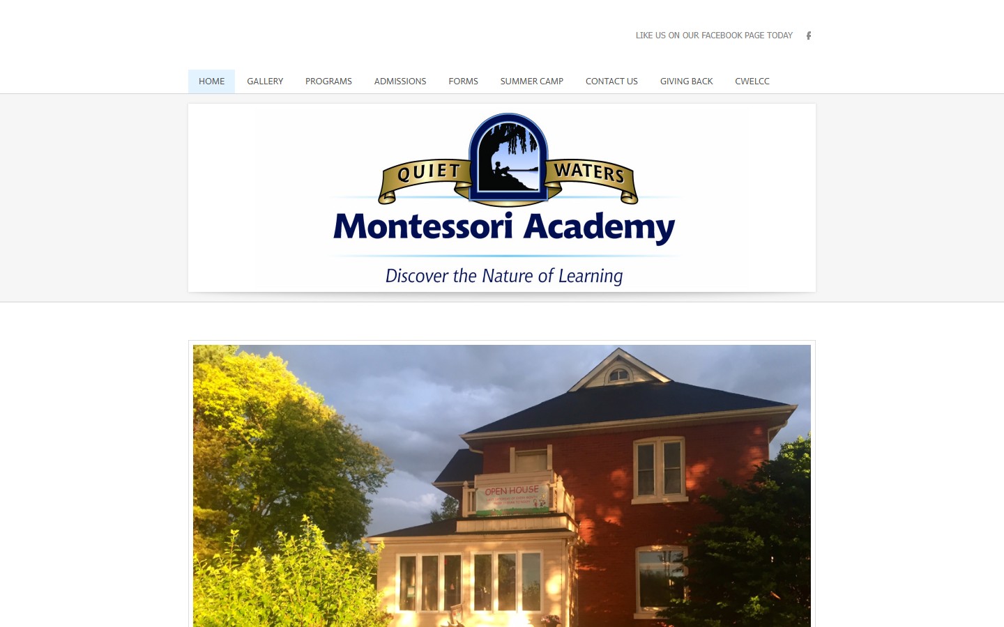 Quiet Waters Montessori — before redesign